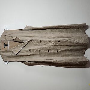 INC International Concepts Beige Double-Breasted Trench Coat Dress 16 W